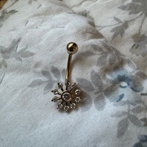 14kt gold starburst bellybutton jewelry